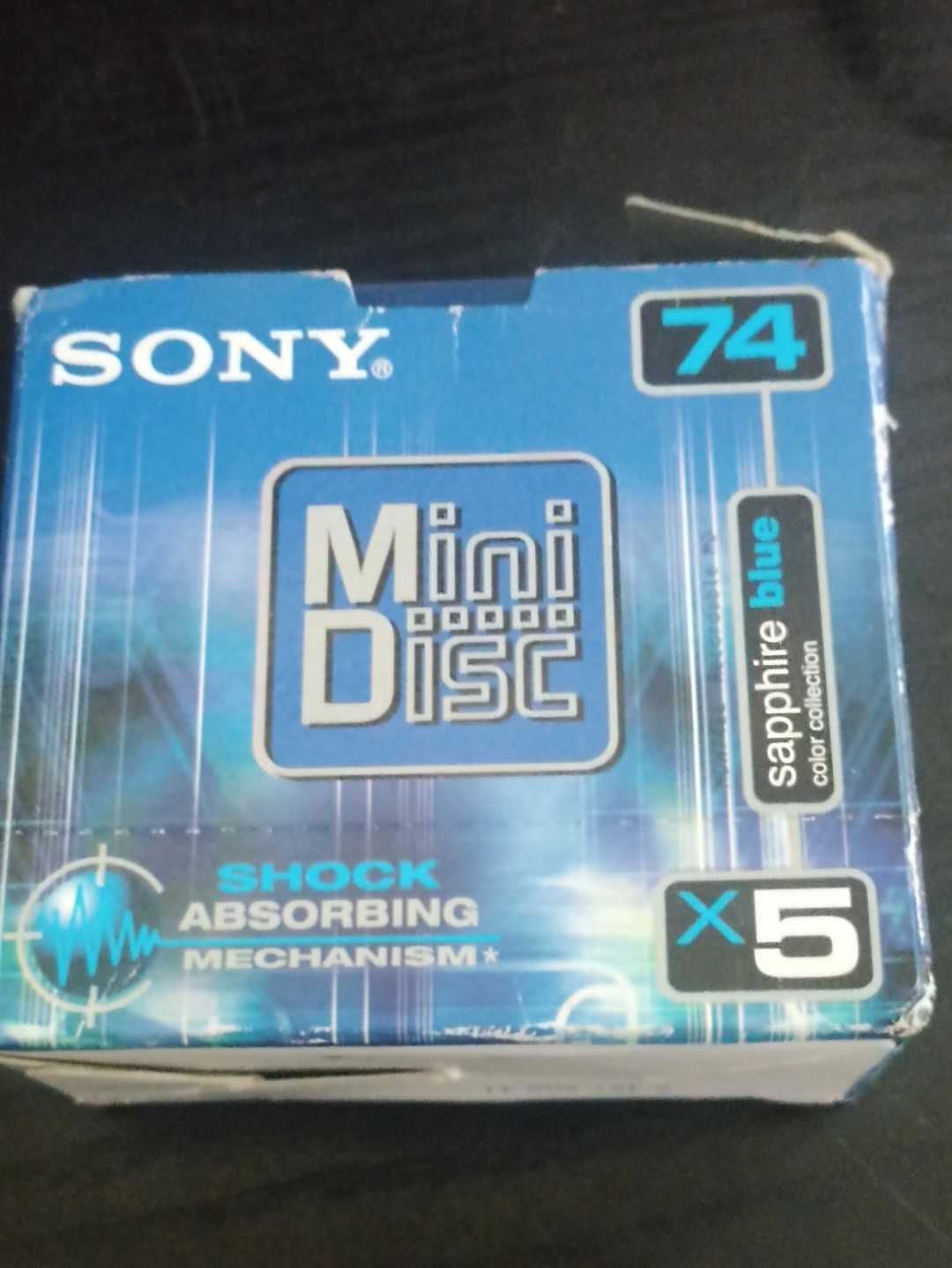 MiniDisc MD SONY Sapphire Blue 74 5szt Dystrybucja PL, Made in Austria