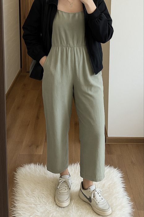 Szałwiowy kombinezon Parfois XS/S lyocell