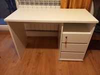 Białe biurko solidne z szufladami na kluczyk