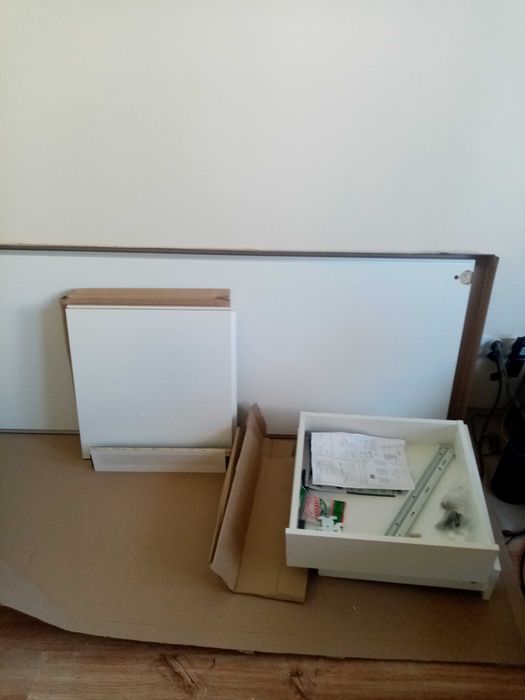 Szafa przesuwna Maja, biała 130x242x60 NOWA szuflady, cichy domyk