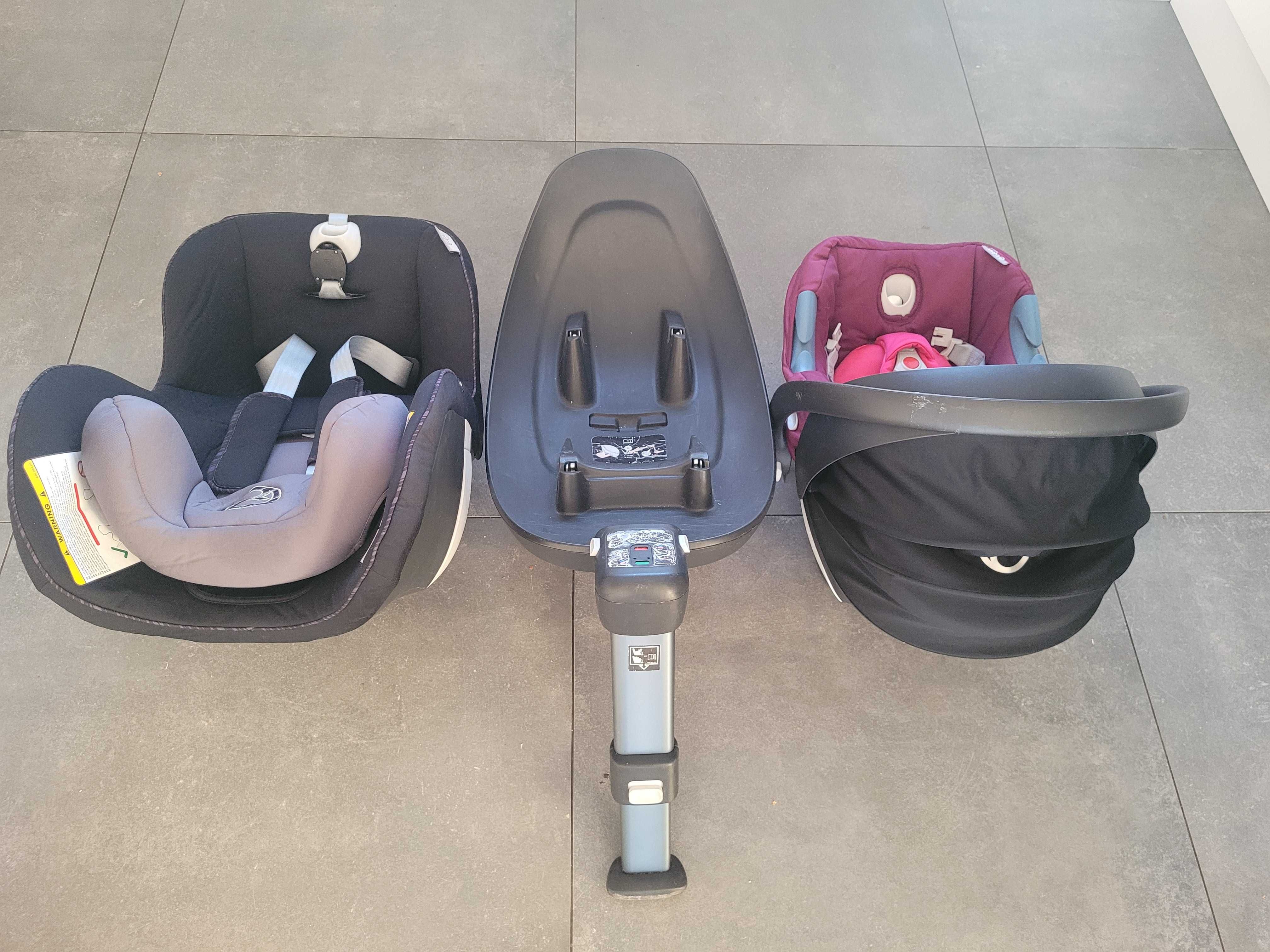 Komplet 2 fotelików cybex + baza isofix