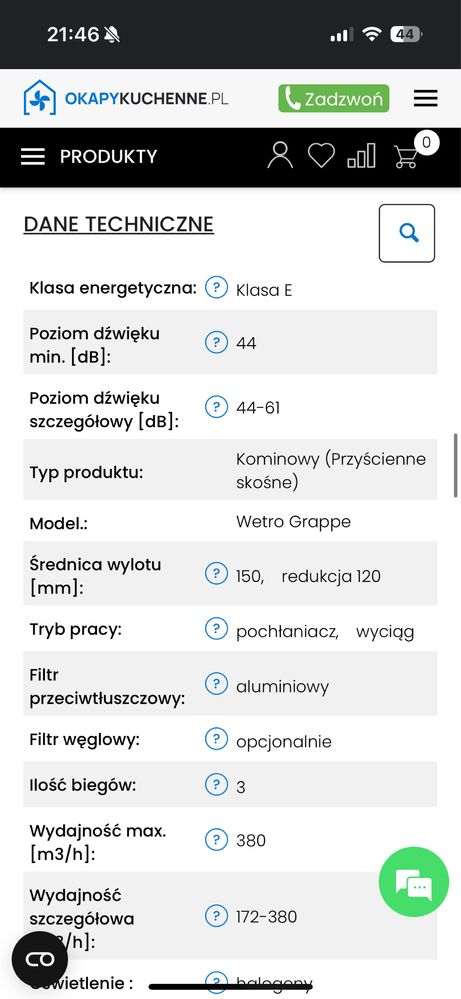 Okap kuchenny kominowy skośny przyscienny z kwiatowym wzorem