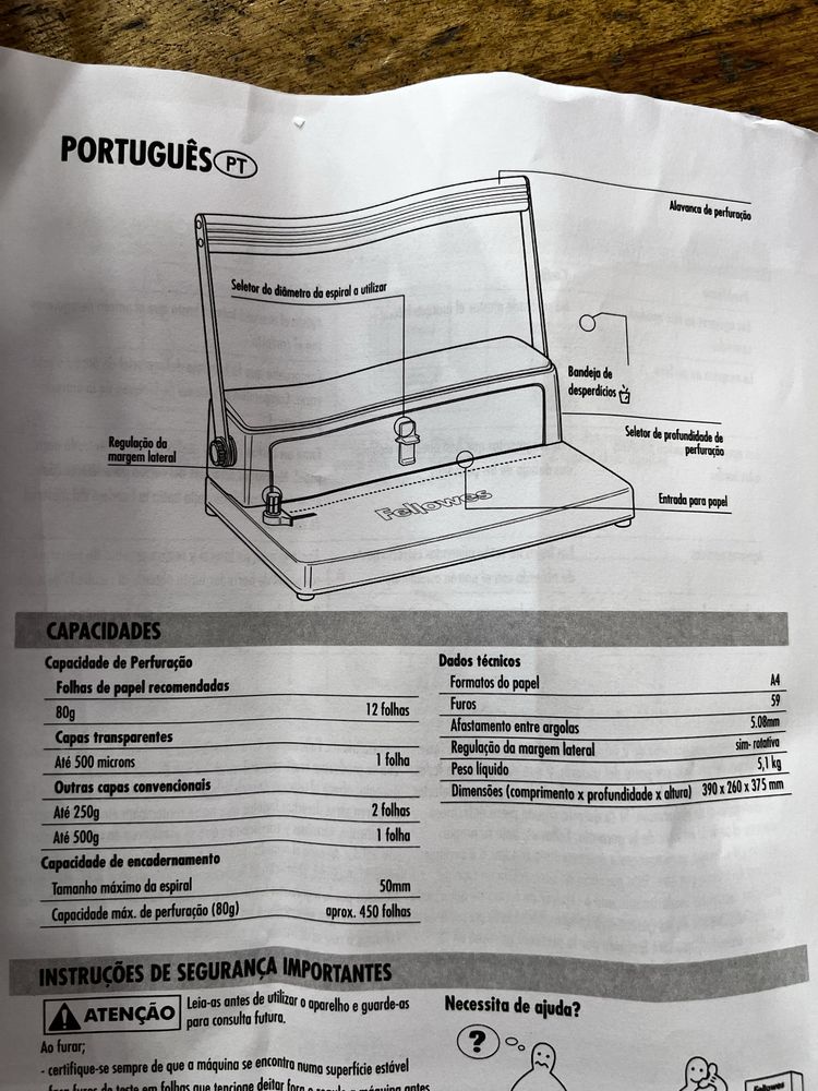 Fellowes Encadernadora manual de espiral metálica Metal 50 - Impecável