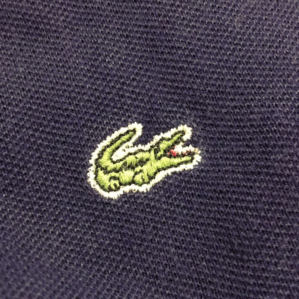 темно-синее оригинальное поло lacoste