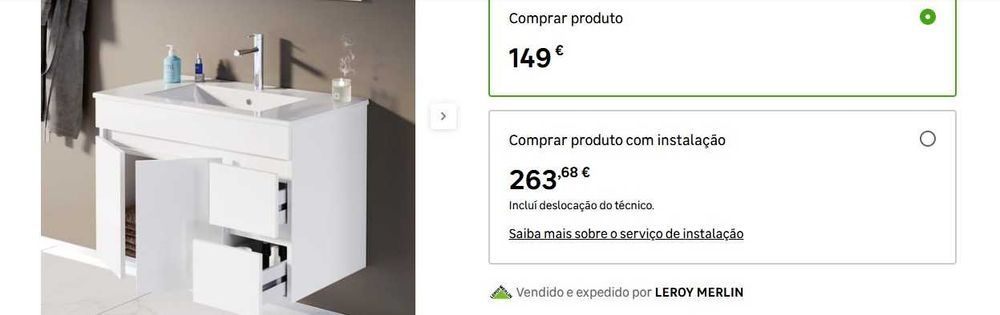Vendo móvel de casa de banho branco novo!