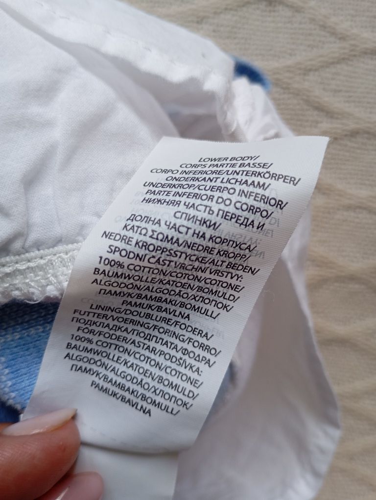 RALPH LAUREN 9-12m bawełniana haftowana sukienka niebieska w kratkę