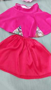 Шикарная юбка вышиванка красная фуксия розовая украинская  шерсть