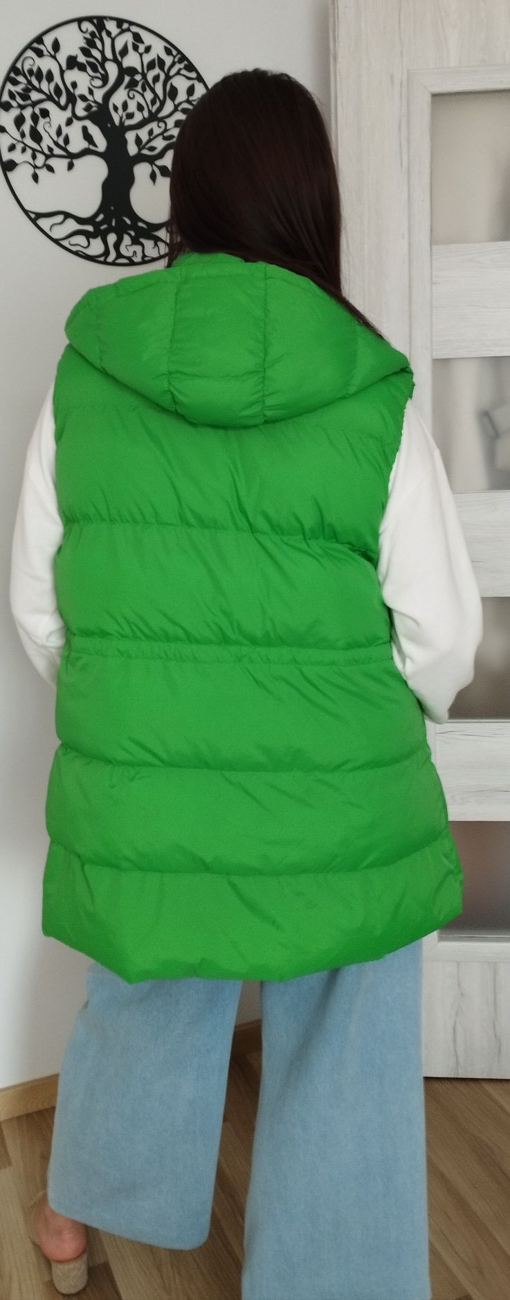 Puchowa kamizelka damska zielona 2XL