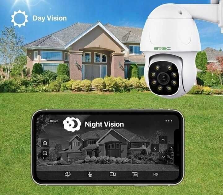 SV3C Kamera monitoringowa zewnętrzna Wi-Fi, 5 MP PTZ kamera WiFi KA2