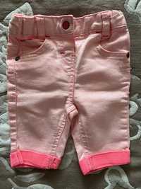 Стильні рожеві джинси для дівчинки штани 67 см джинсы розовые