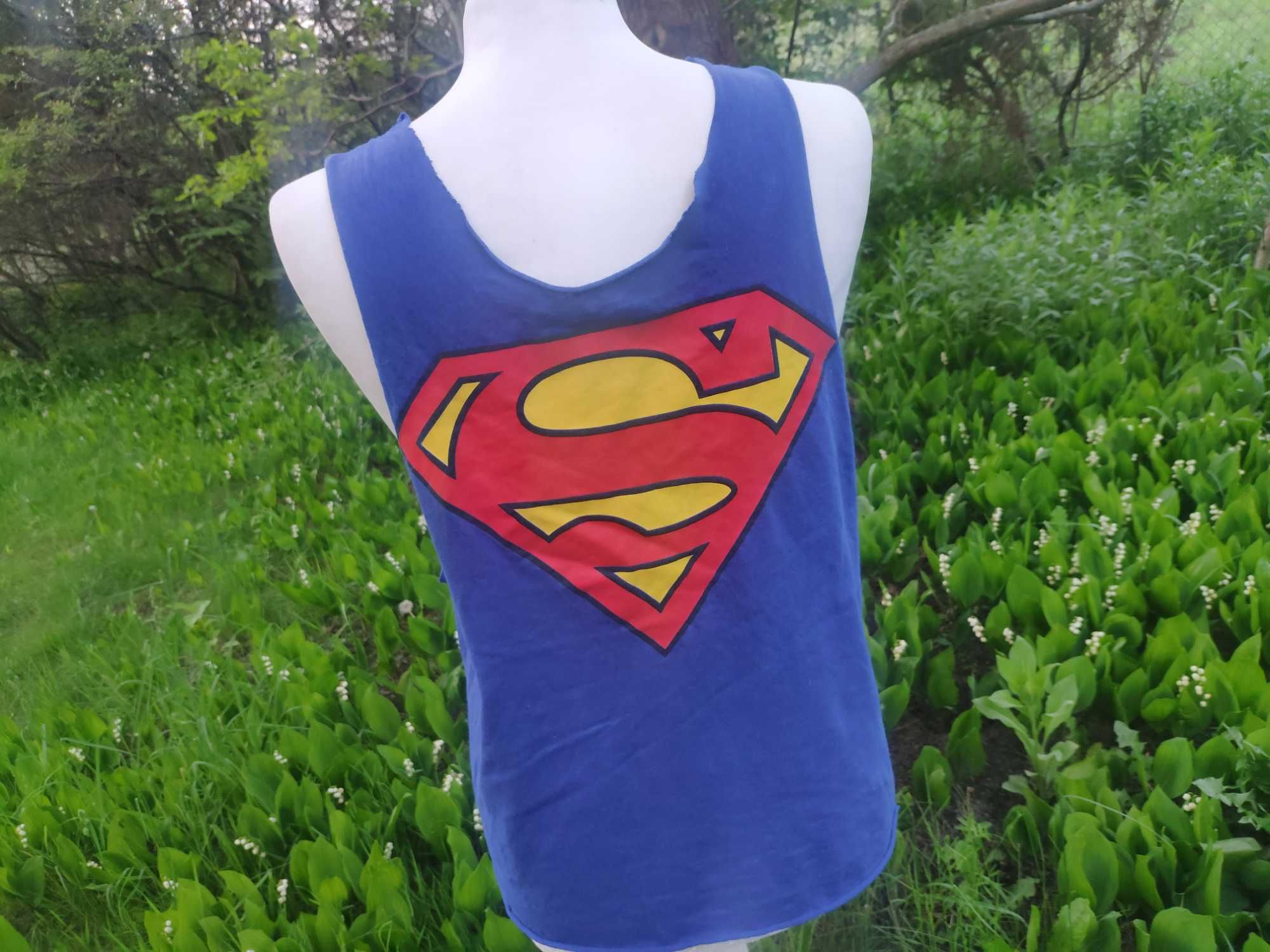 Koszulka niebieska bokserka podkoszulek bluzka Superman S M unisex