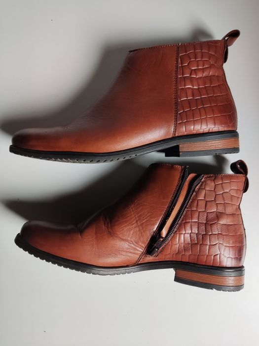 Skórzane trzewiki botki Lasocki brązowe