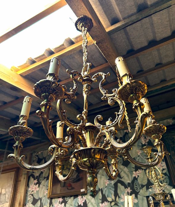 Żyrandol bogato zdobiony mosiądz #8098 Stylowy Węgrów