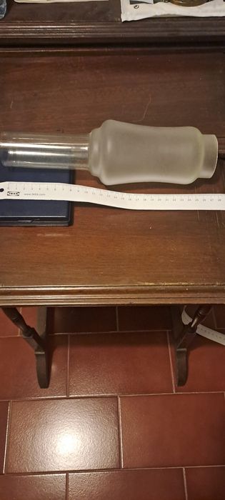 Par de Candeeiros de mesa de cabeceira anos 70 em vidro e metal