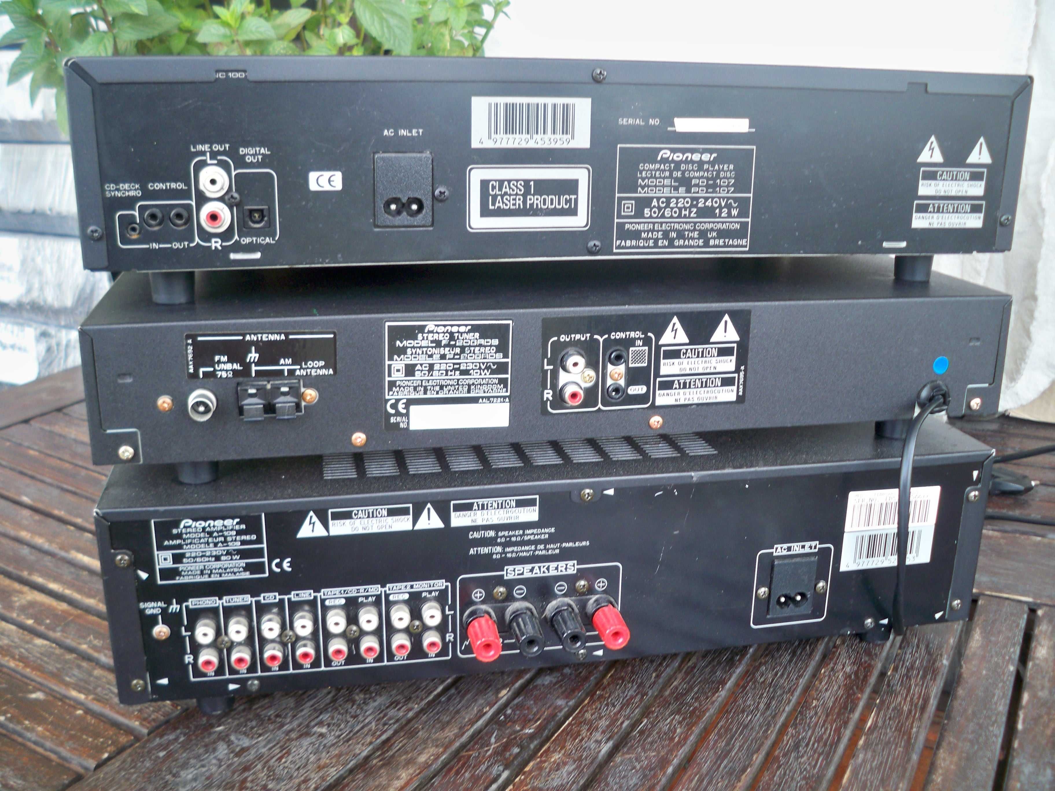 wieża Pioneer wzmacniacz A-109 + tuner F-208RDS + odtwarzacz CD PD-107