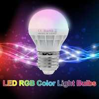 Lampada LED E27 RGB de várias cores com comando NOVO