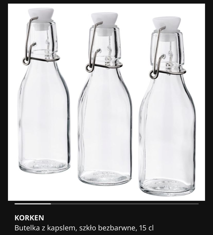 Butelki z kapslem, Korken Ikea, nowe
