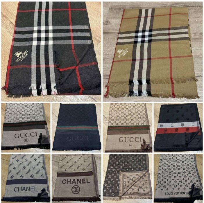 Nowy Szal DAMSKI Chusta LV Chanel Gucci Burberry Tommy