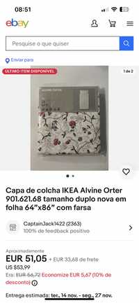 Capa edredão e fronhas Ikea e Zara home