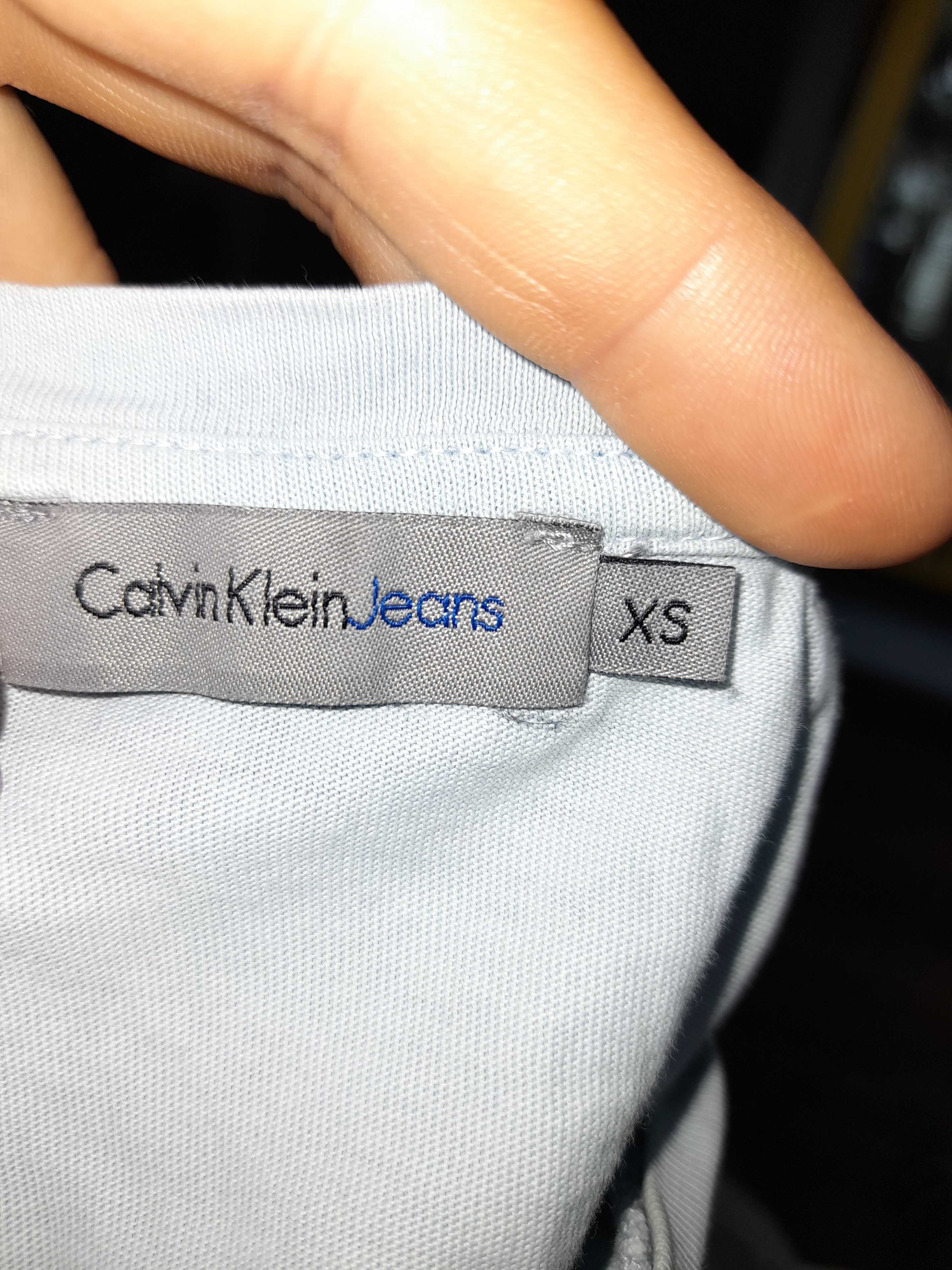 Calvin Klein Jeans t-shirt XS koszulka damska niebieska 36