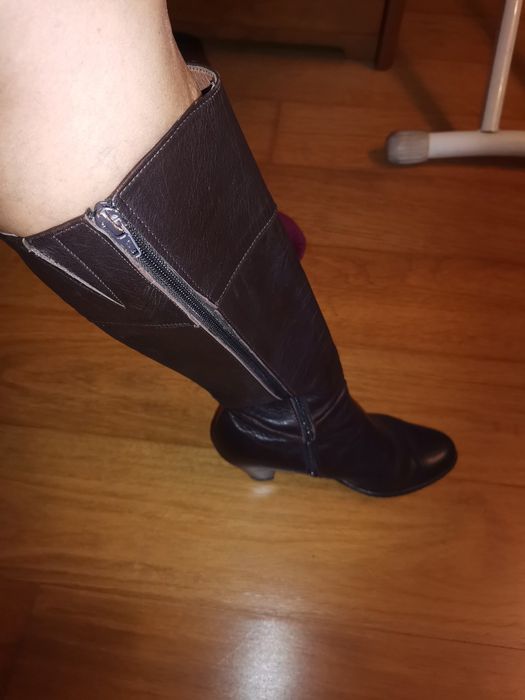 Botas cano alto pele