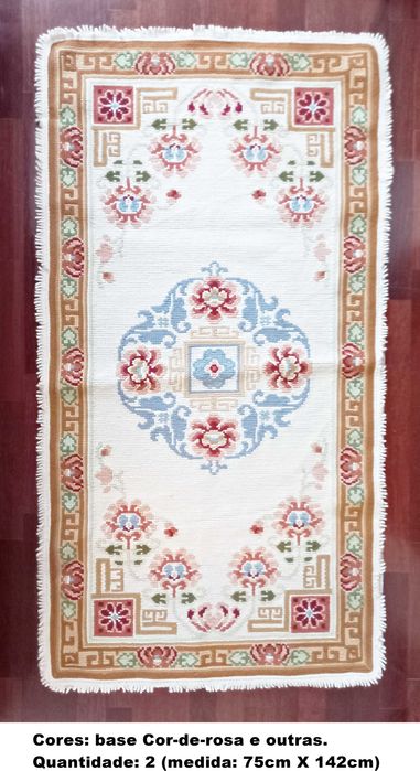 3 Tapetes de Arraiolos (rosa) Portugal