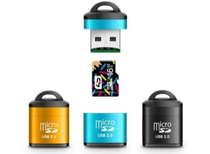 Картридер USB 2.0 высокоскоростной. Micro SD карты 64 гб