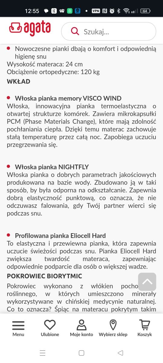 Materac  piankowy