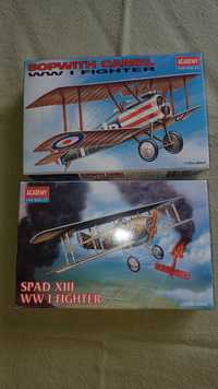 Modele samolotów Spad XIII  Sopwith Camel skala 1:72 Academy