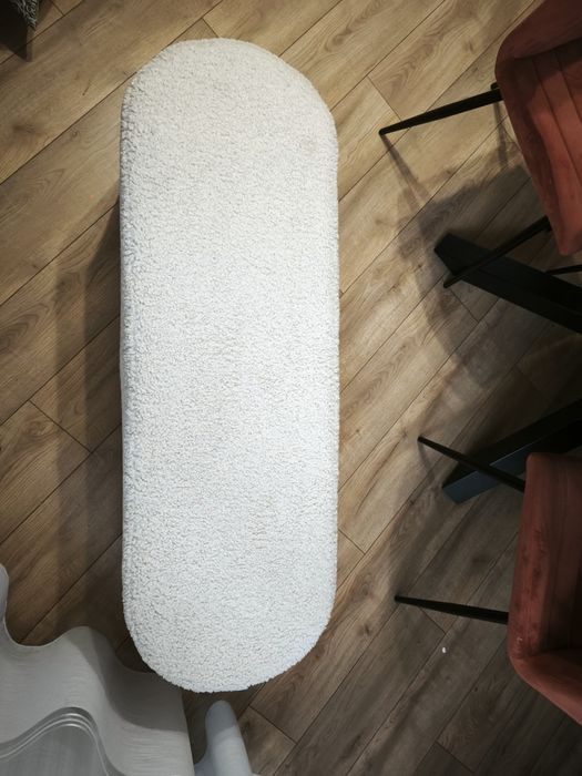 Pufa biała siedzisko baranek Homla