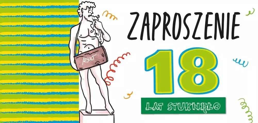 Zaproszenie Urodziny 18 - Chłopak (5szt). Henry