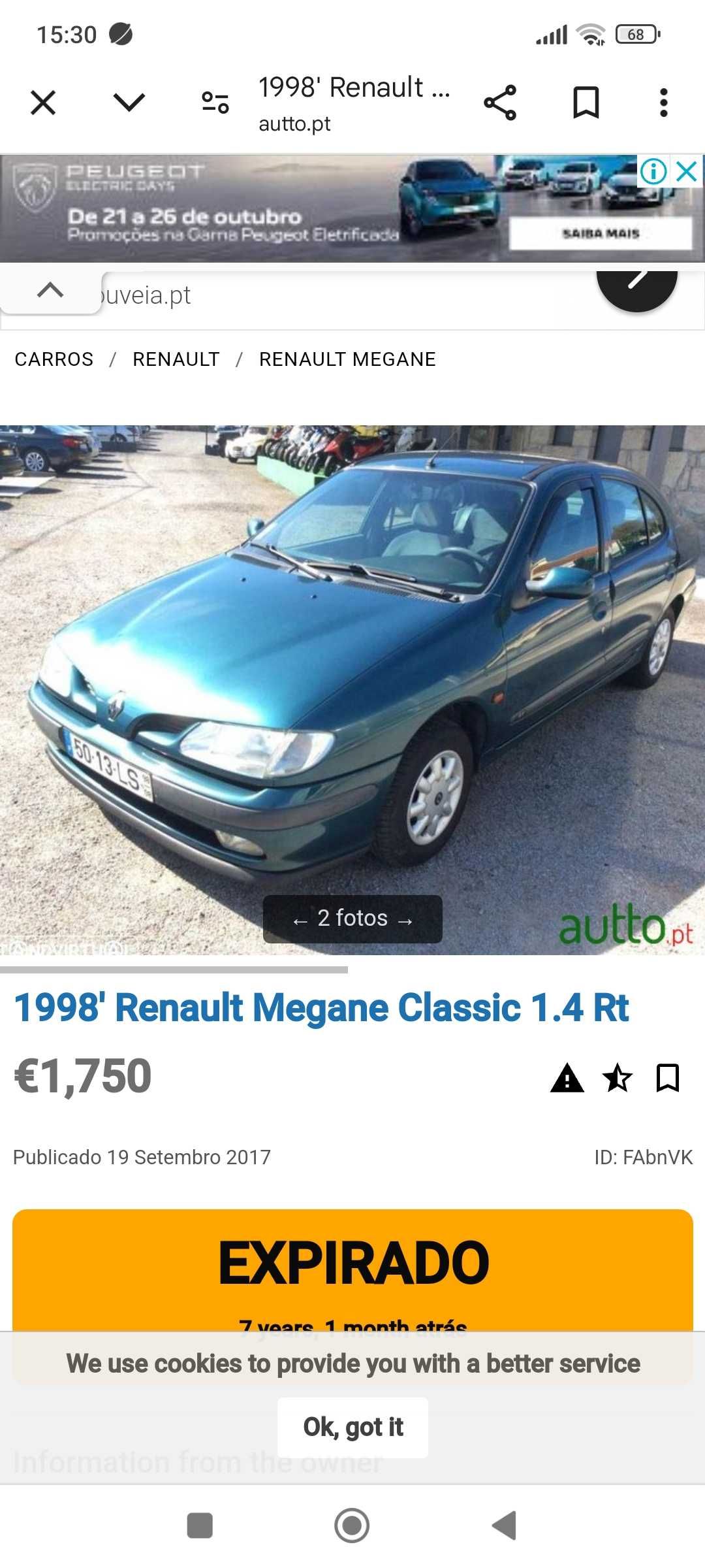Vendo Megane vidro elétrico airbag