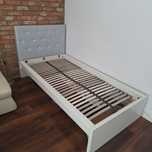 Łóżko Ikea MALM tapicerowane 90x200 białe że stelażem