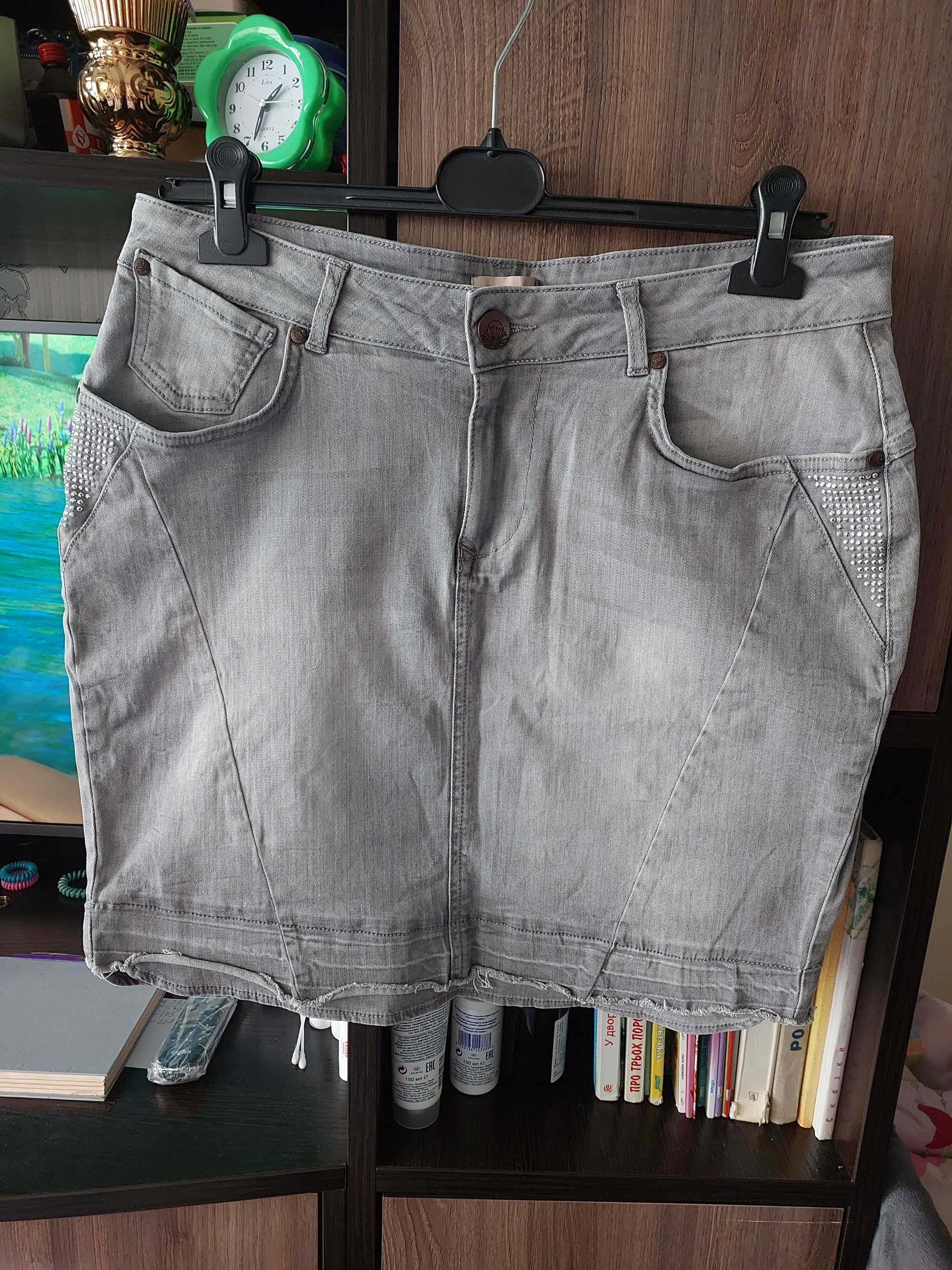Юбка женская джинсовая,стрейч,размер-48-50