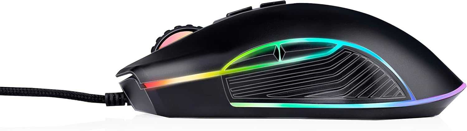 No Fear Mysz gamingowa, 7200 dpi, mysz RGB z oświetleniem LED