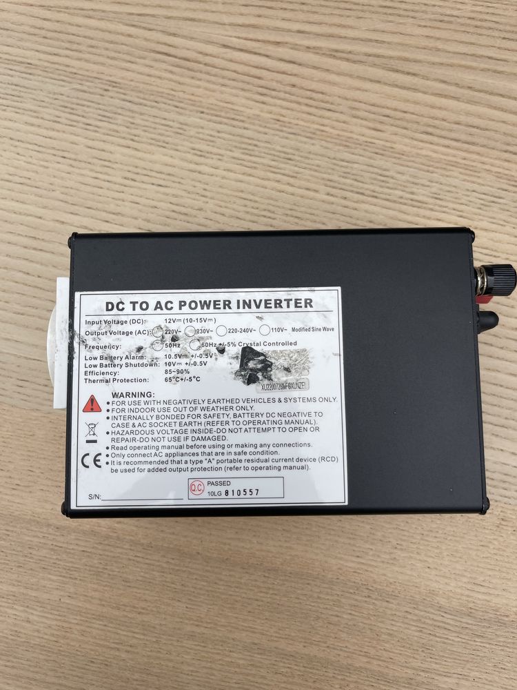 Produto: Inversor de Corrente DC para AC (12V para 220V / 230V / 240V)