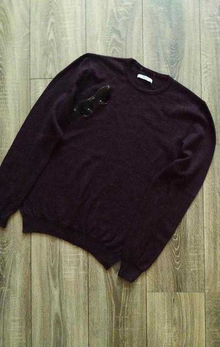 Свитер из шерсти мериноса баклажанового цвета от marks & spencer