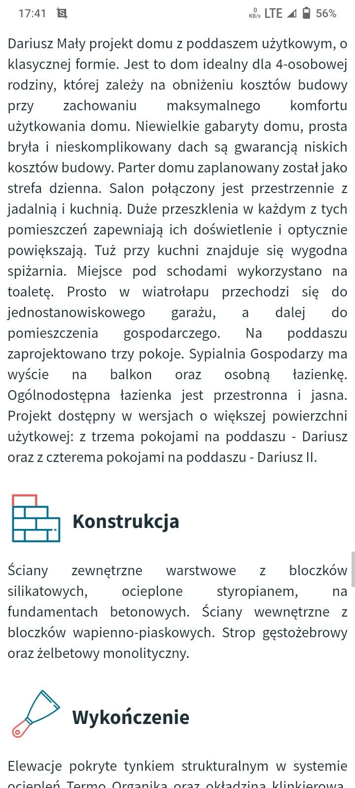 Sprzedam projekt domu o nazwie Dariusz mały