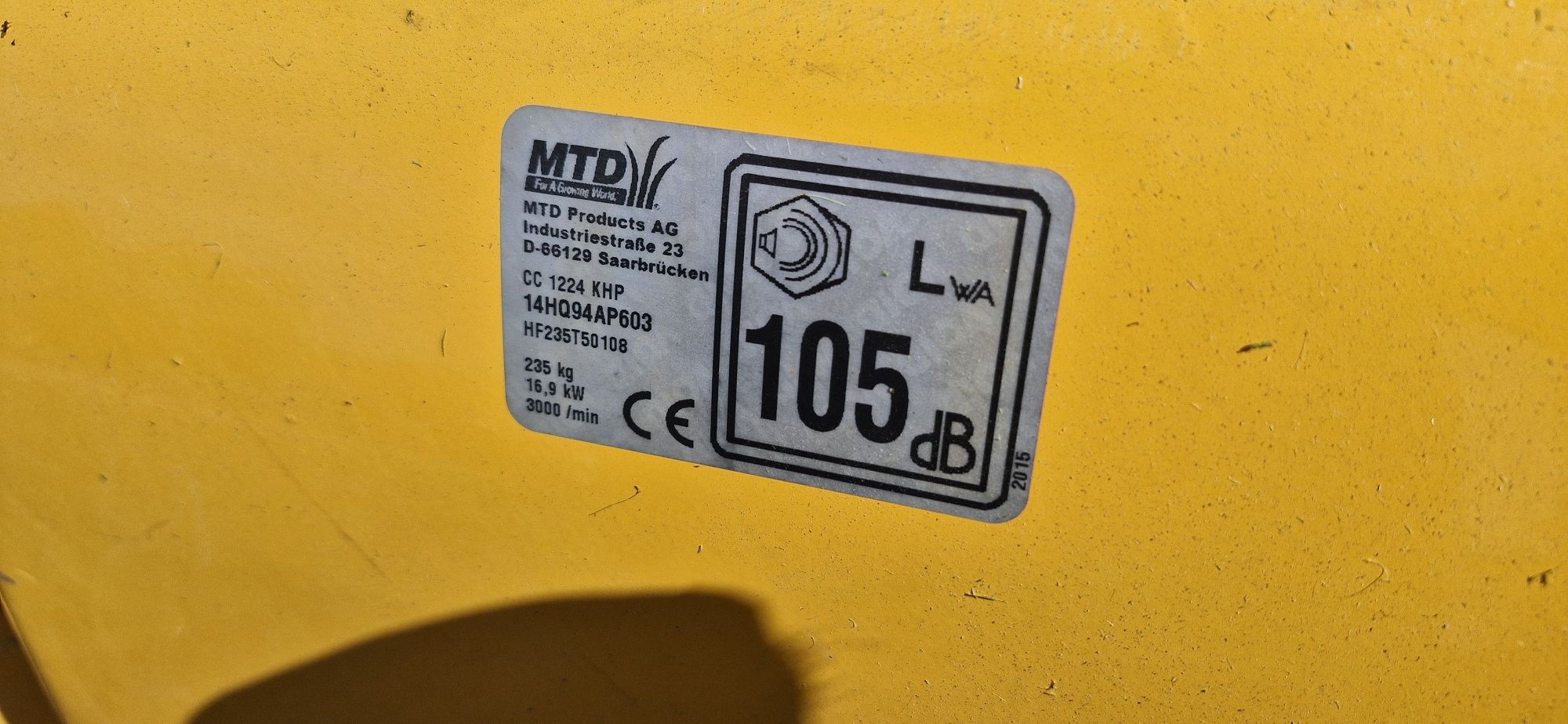 Traktorek kosiarka MTD Cub Cadet 24km z pompą oleju