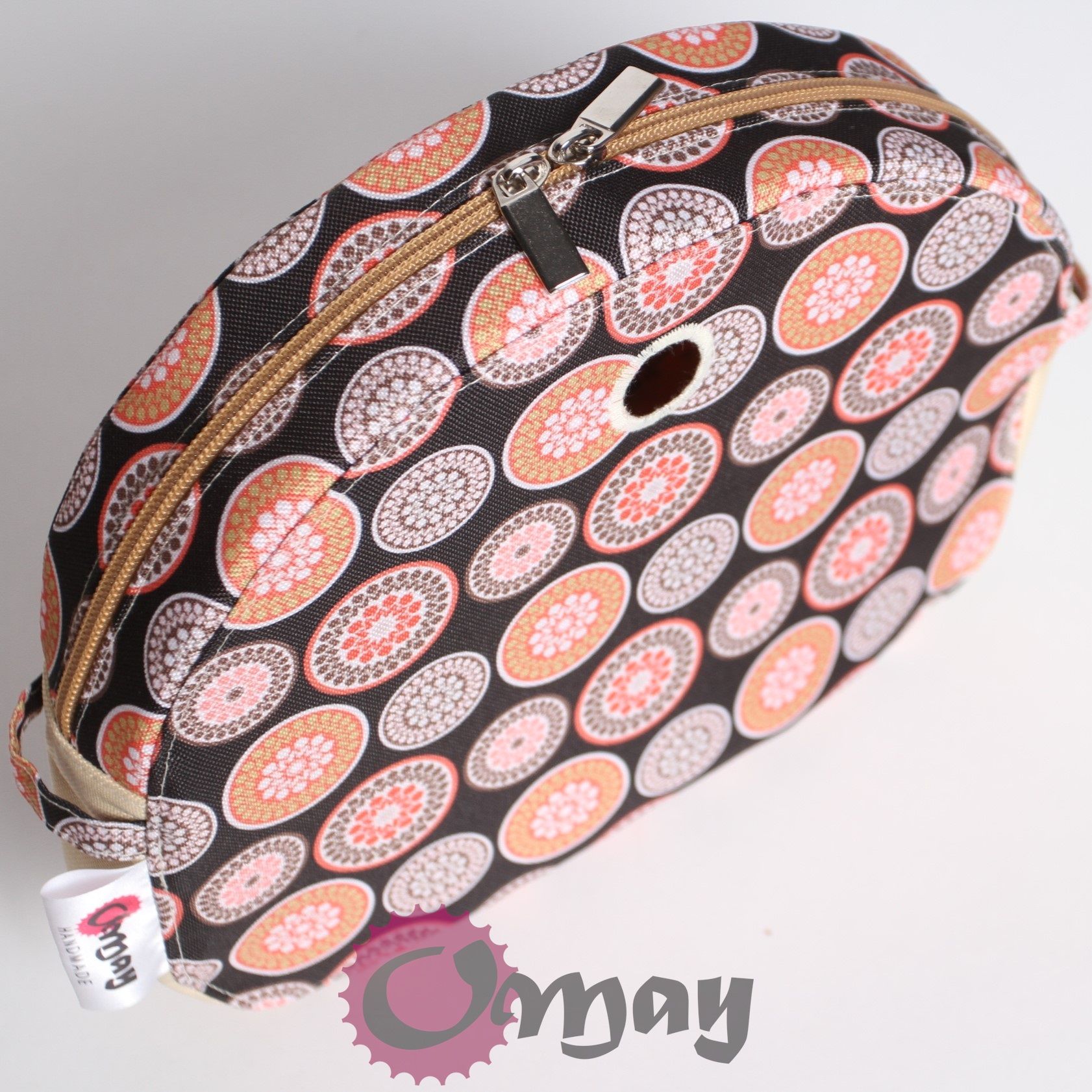 Piaskowy organizer OBAG MOON LIGHT koła biszkopt brąz 2 kieszenie OMAY