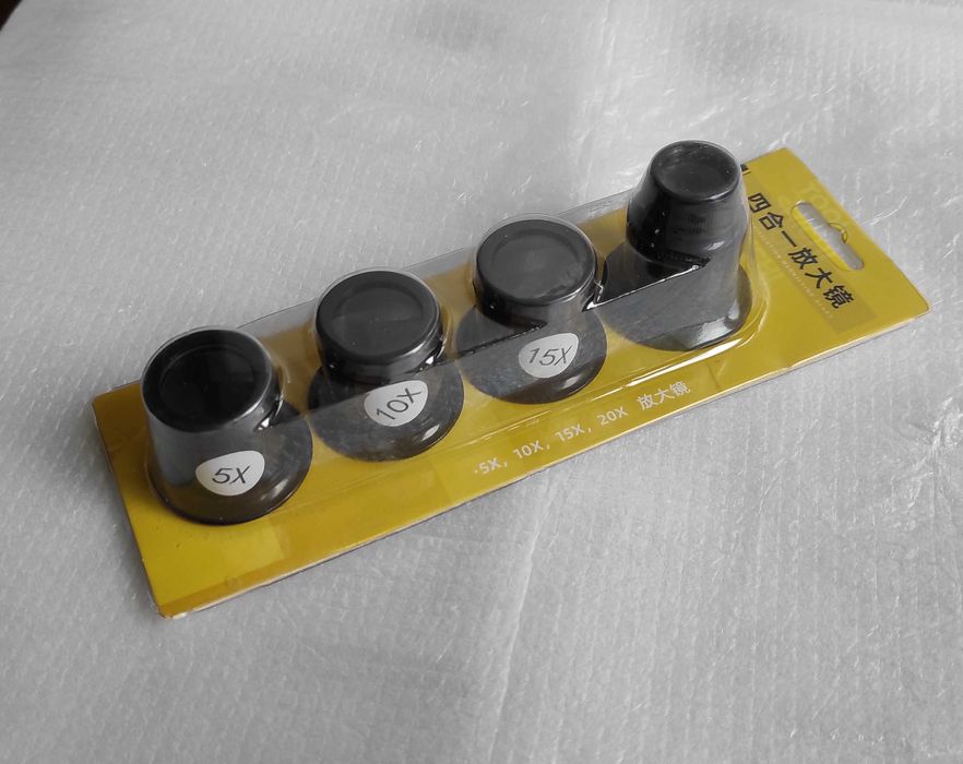 лупа увелич.набор 5x/10x/15x/20x для часовщиков/ювелиров/электронщиков