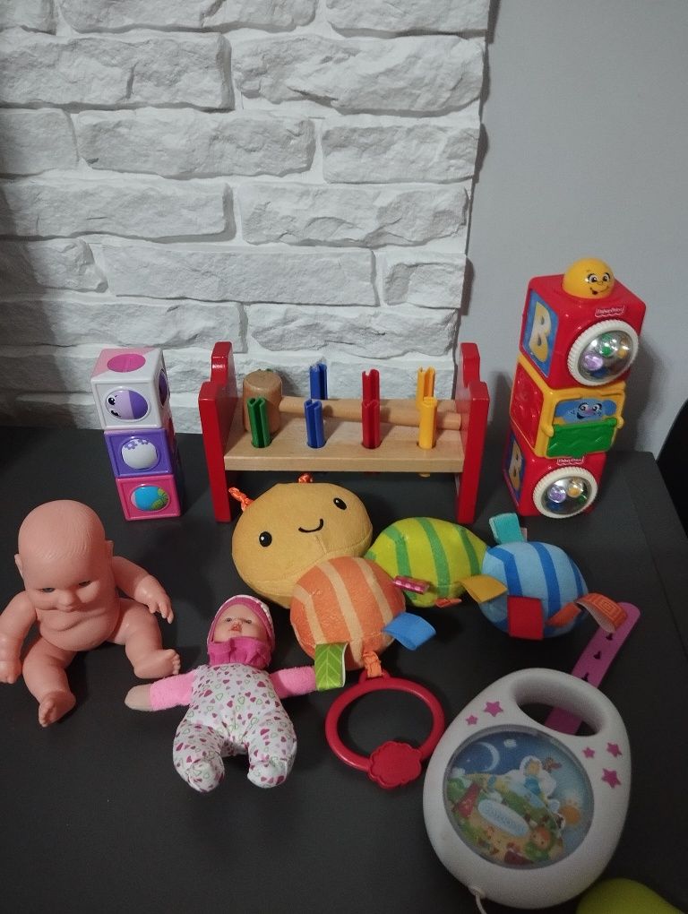 Zestaw zabawek-lalka,przebijak Ikea,klocki fisher price,pozytywka