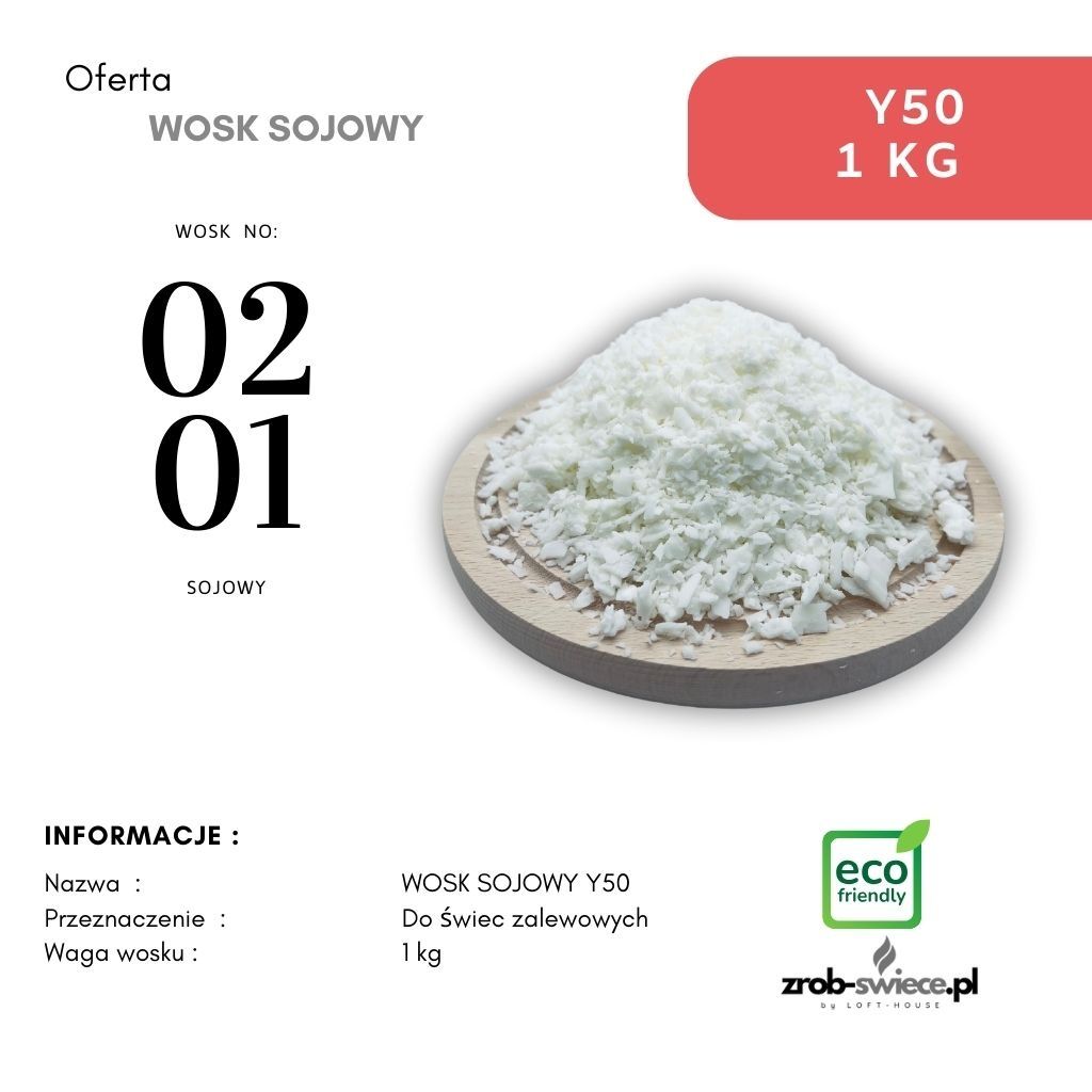 Naturalny wosk sojowy  Y50  1kg