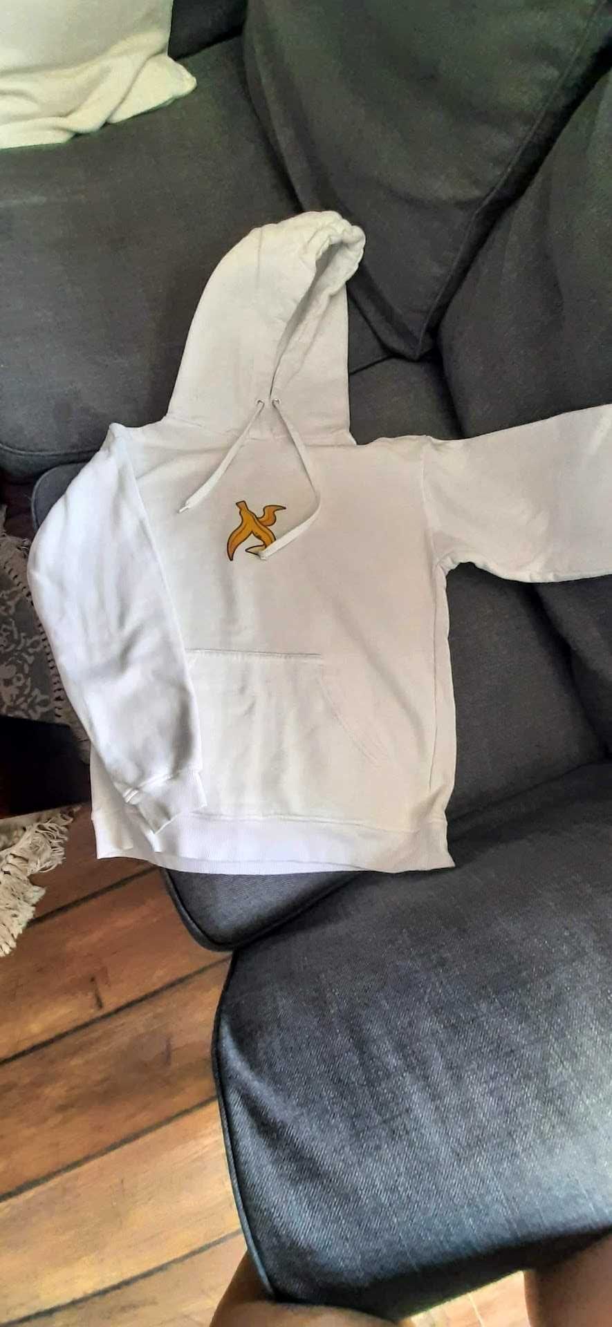 Bluza biała z kapturem youtuber Bambik Bananek Fortnite Piosenka 140