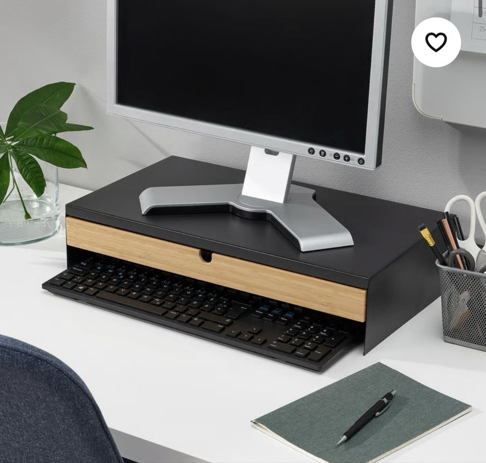 Suporte monitor com gaveta Ikea Elloven