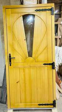Drzwi drewniane zewnętrzne Sosnowe 1000 x 2100 prawe
