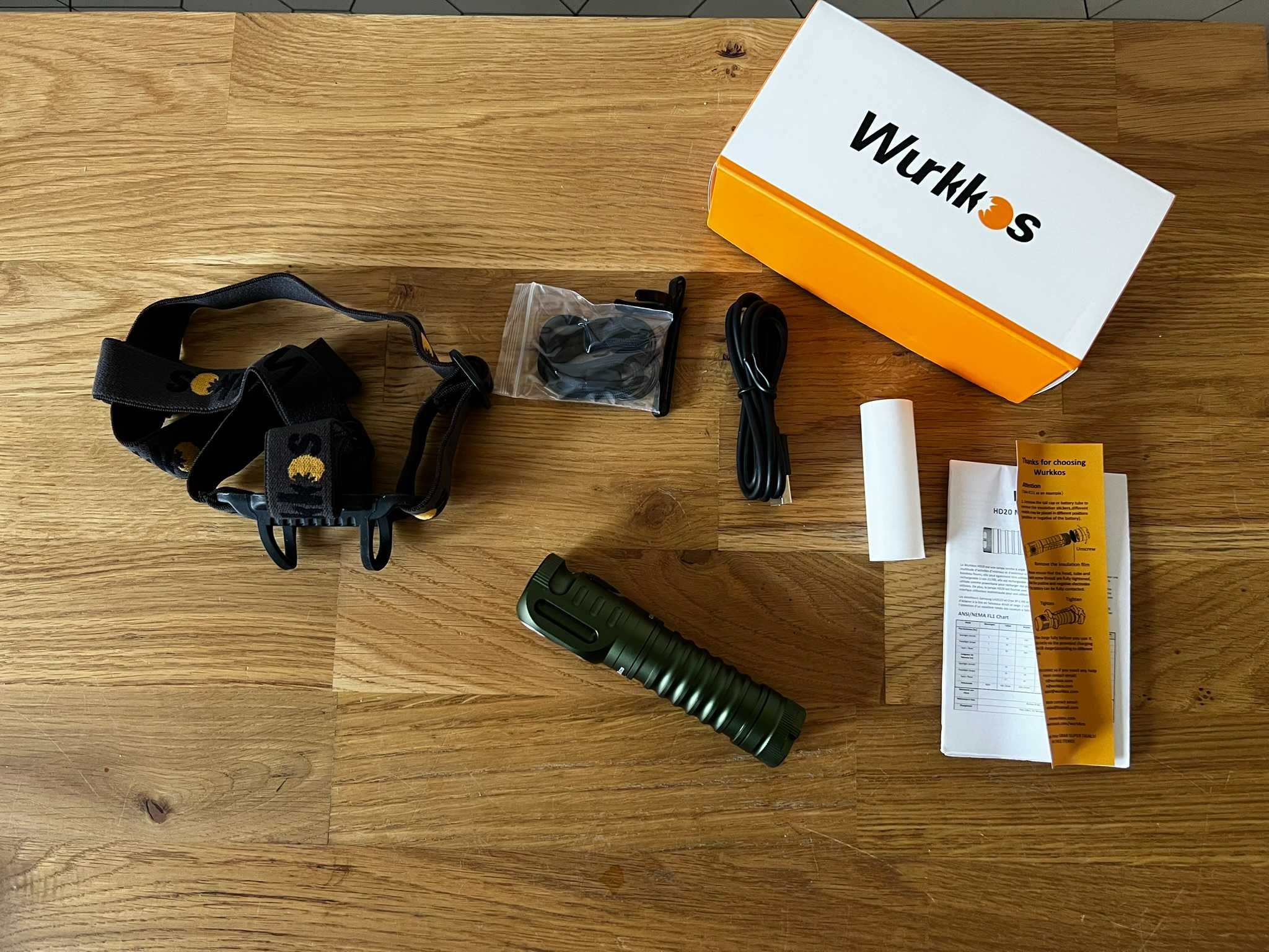 Latarka Wurkkos HD20 wraz z akumulatorem 5000mAh Czołówka ZESTAW