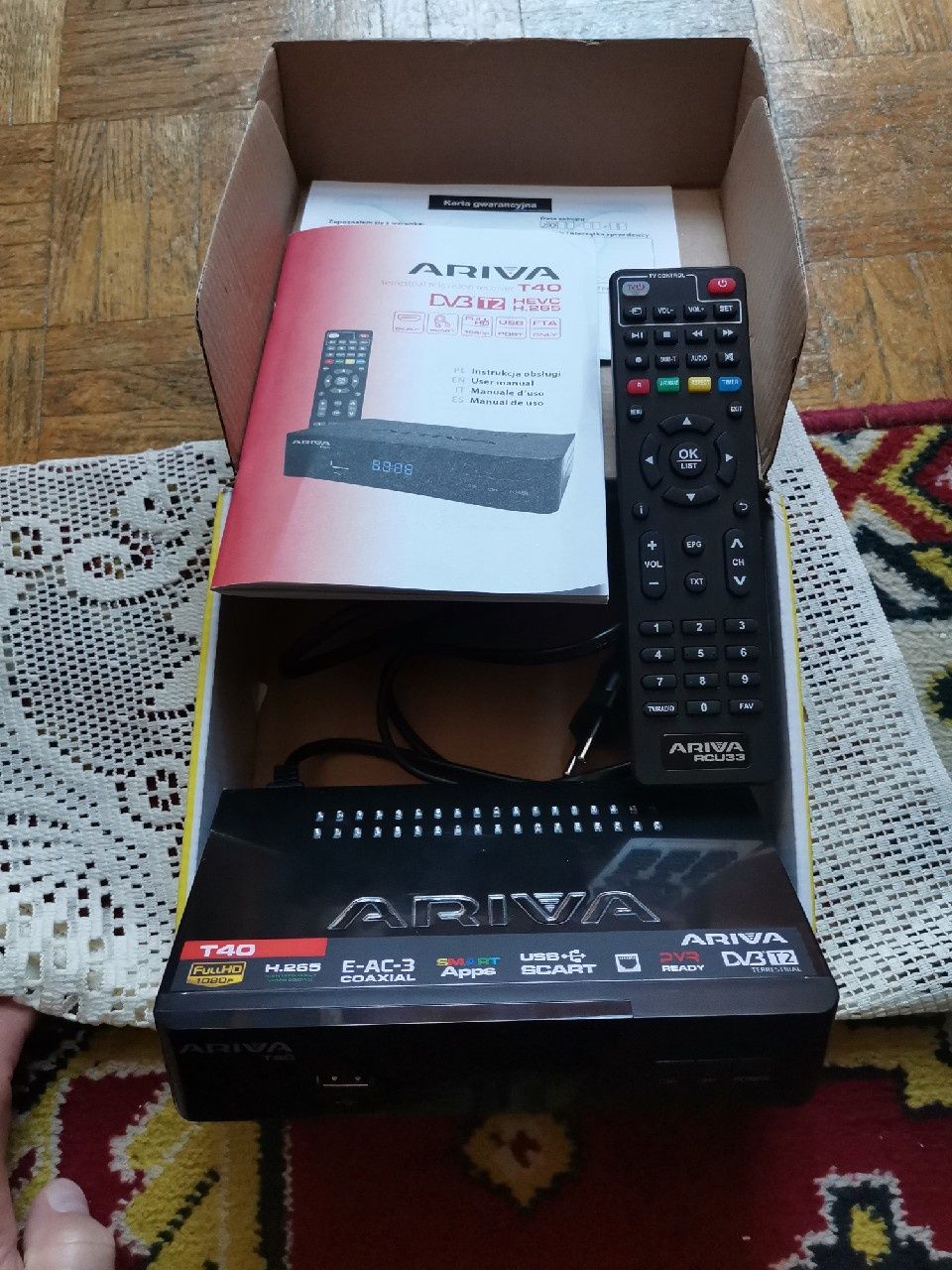 Ferguson Ariva T40 DVB-T2 H.265 HEVC dekoder tuner sprawny, z RJ-45