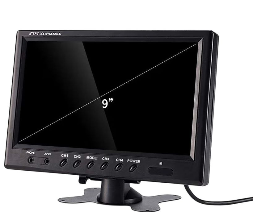 Monitor 2xKamera Cofania Podofo 12/24v  Do Maszyn Budowlanych  IP68