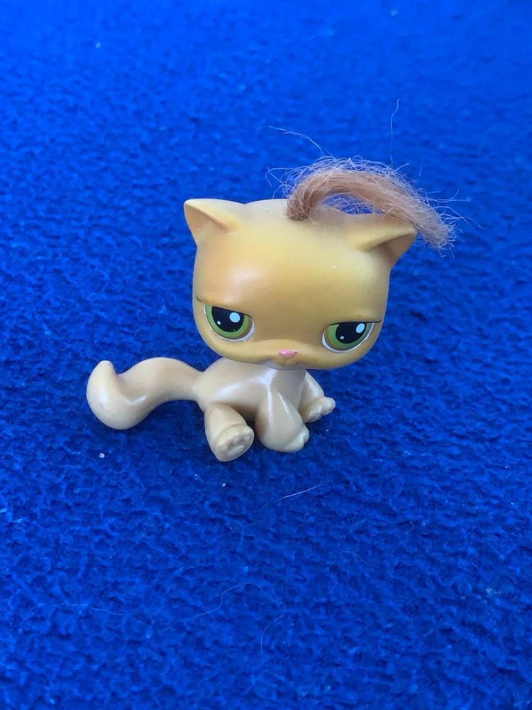 Кошка силячка с волосами желтая лпс пет шоп lps littlest pet shop котя